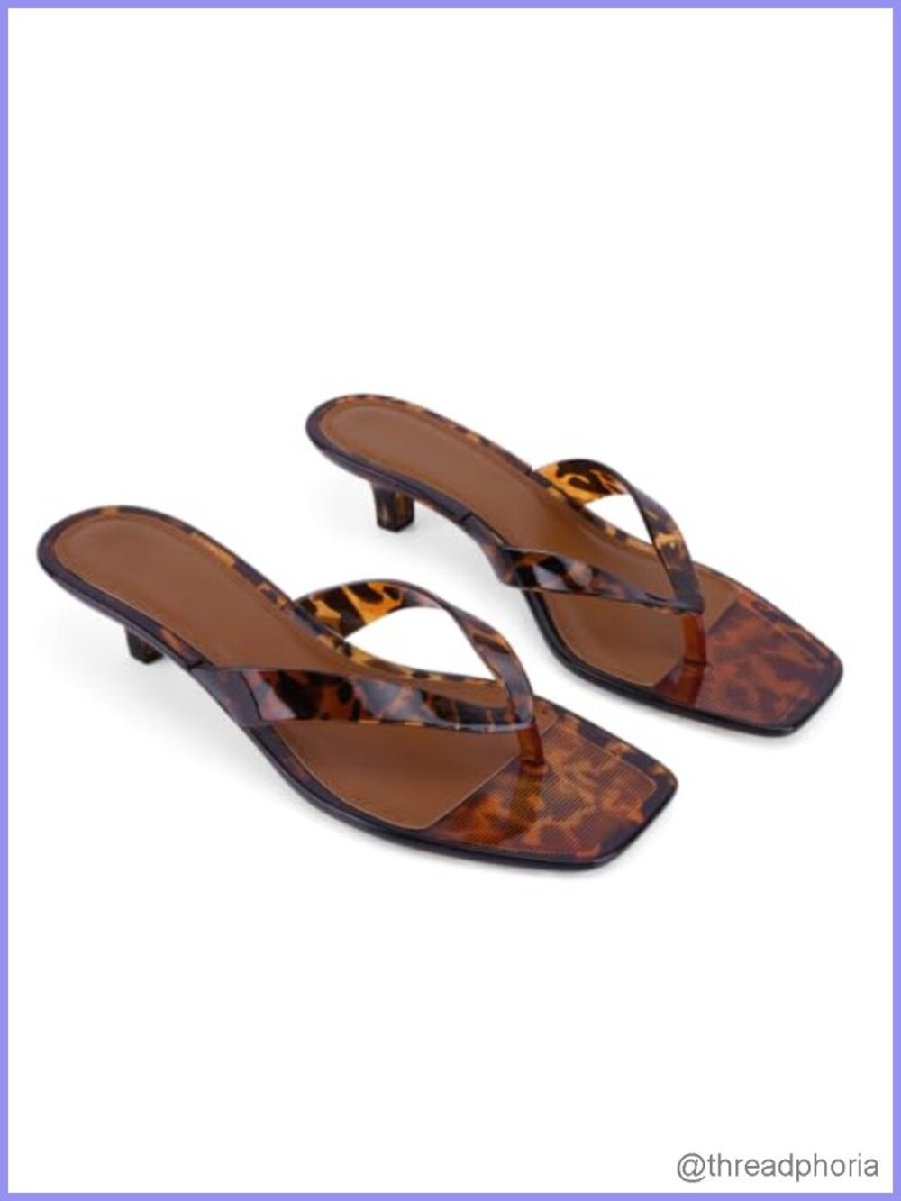 Jelly Square Toe Kitten Heels Sandals Slip On Flip Flop Heels for Women